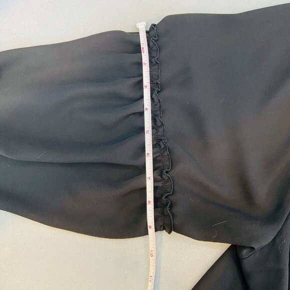 Lane Bryant Black Peasant Style Top SZ 26/28 Boho/Tunic Peplum Off/On Shoulder - Picture 9 of 9